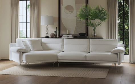 Adler Angled Leather Corner Sofa