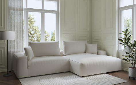 Cavalli Fabric Chaise Corner Sofa