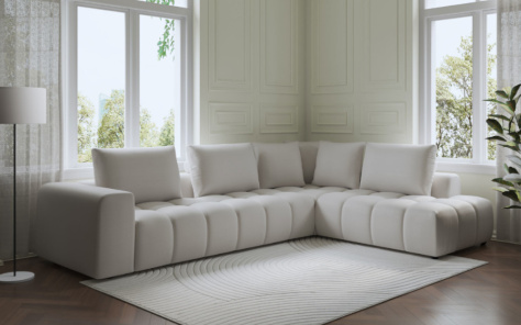 Lunar Pillow Back Fabric Corner Sofa