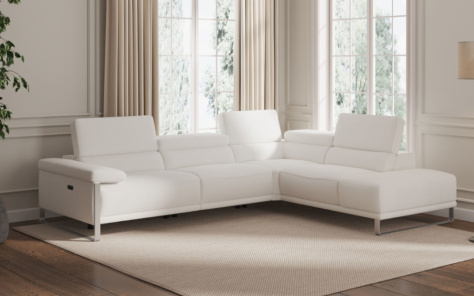 Romeo Dual Power Recliner Leather Corner Sofa