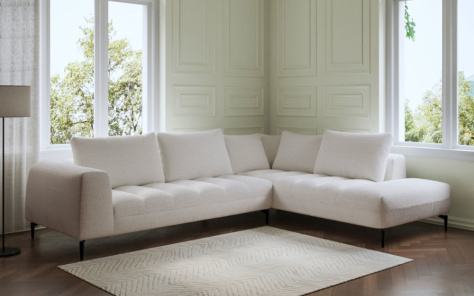 Vogue Pillow Back Fabric Corner Sofa 