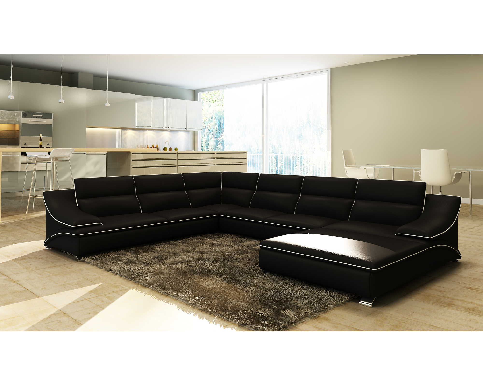 Buy Orion Large Leather Corner Sofa Online in London, UK Denelli Italia